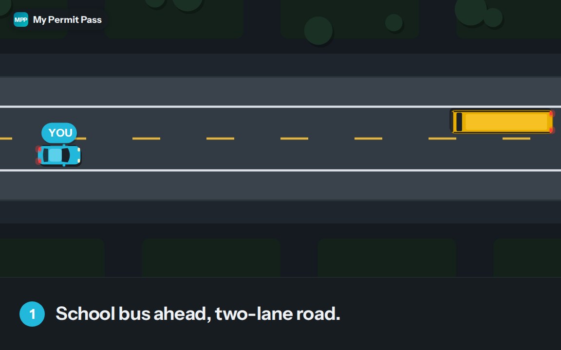School bus with flashing lights