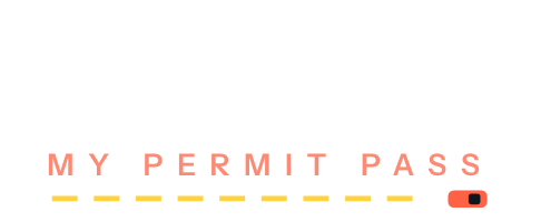 My Permit Pass logo with a yellow lane line