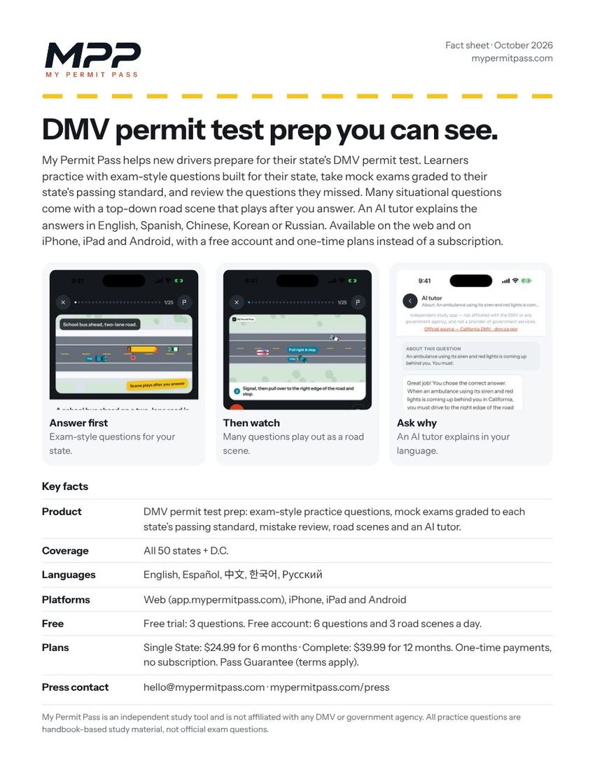 Preview of the one-page My Permit Pass fact sheet