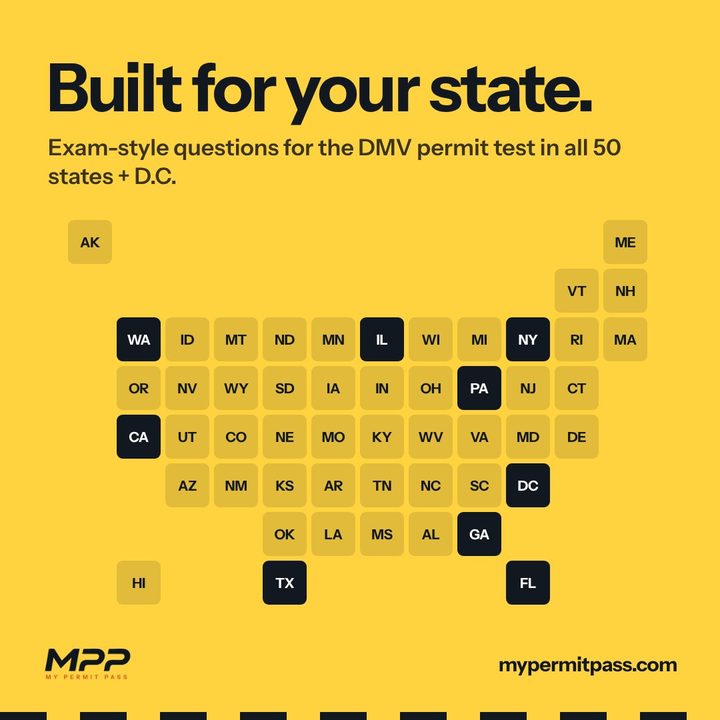 “Built for your state.” with a tile map of all 50 states and D.C. on lane yellow