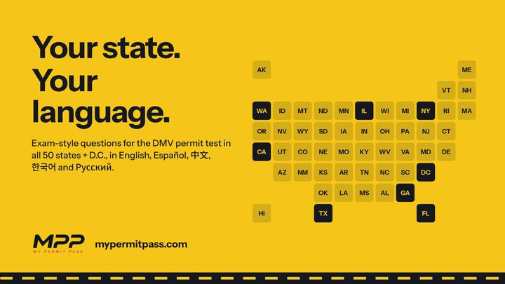 Your state. Your language. A tile map of all 50 states and D.C.