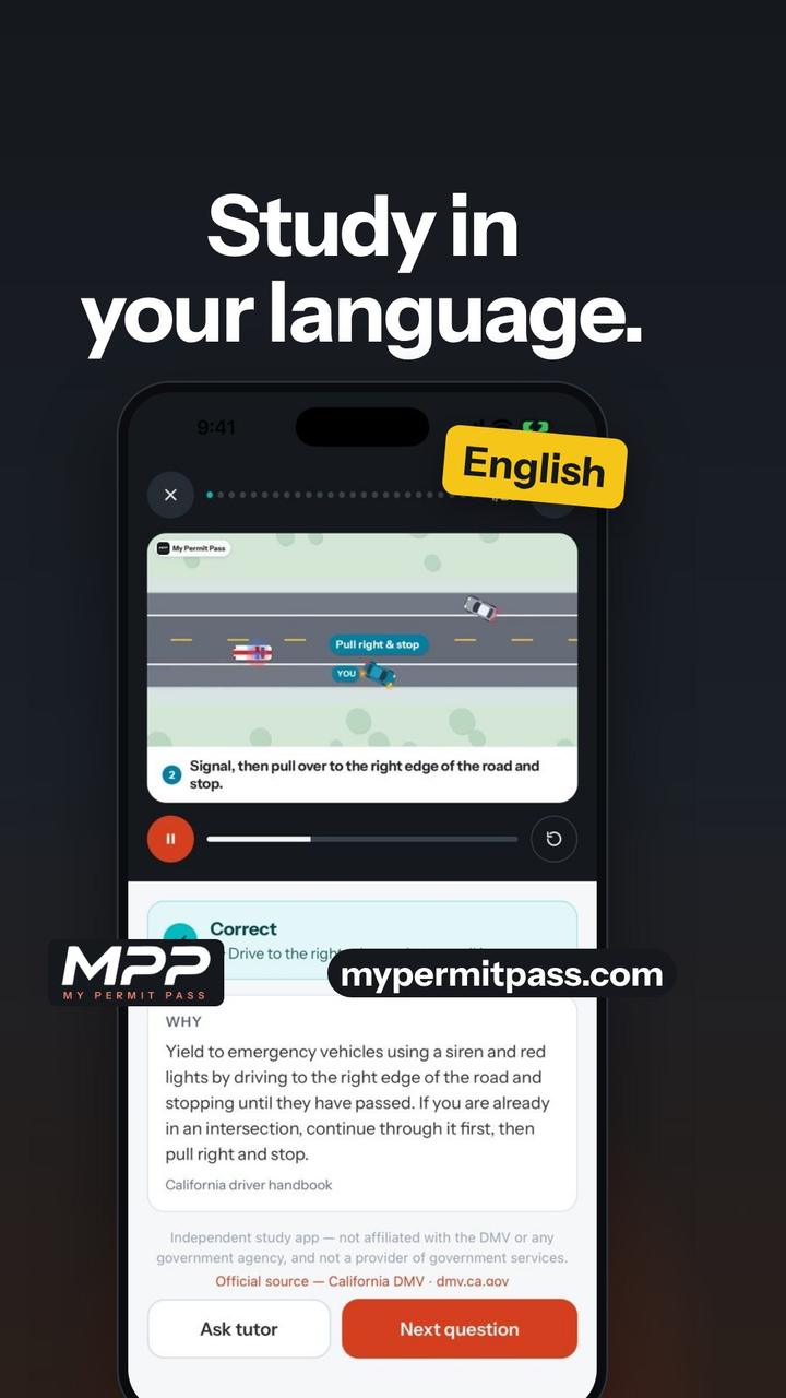 Study in your language, with the five languages.